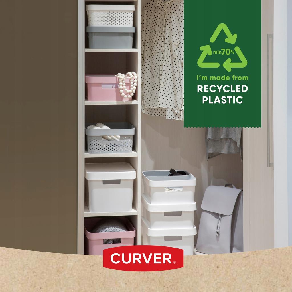Curver Basket Container Box Lid Set of 3x