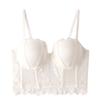 Transparent Lace Corset Mesh Dot Slim Crop Tops Sweet Lace Flower Camisole  Ladies