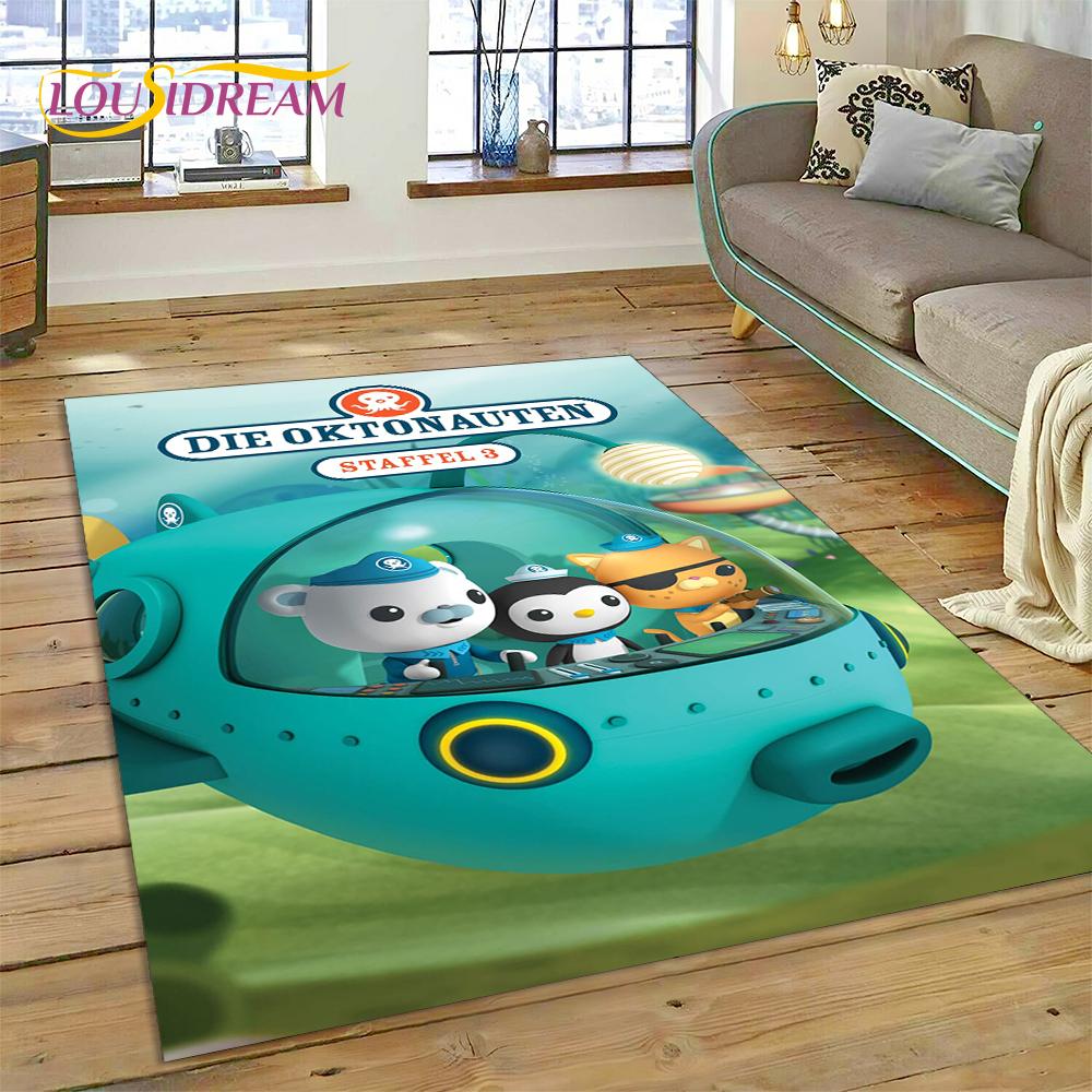 3D kreslený koberec The Octonauts Barnacles, Koberec do obývacího pokoje, ložnice, k pohovce, rohožka, Dekorace, Dětská protiskluzová podlahová rohož