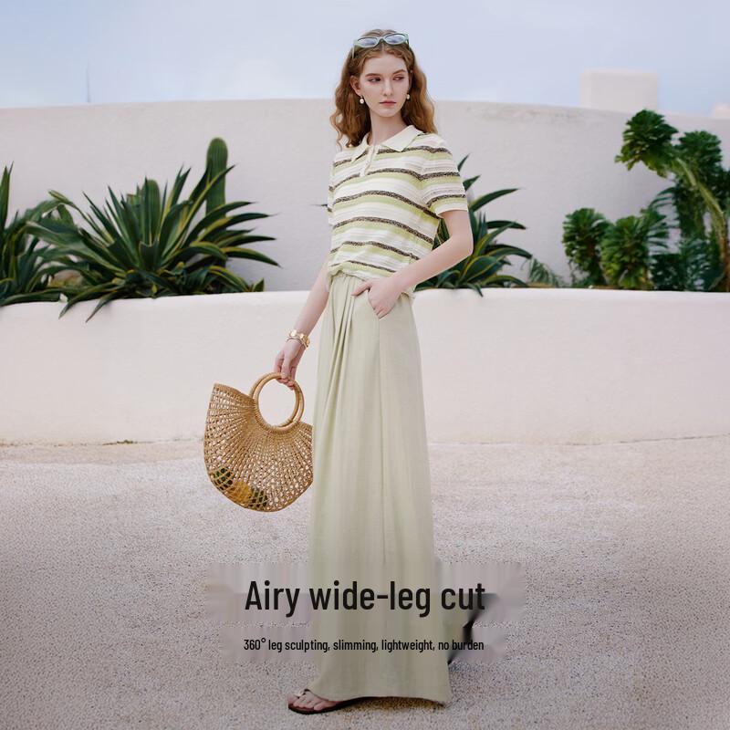 Women s Loose High-Waist Wide-Leg Pants L