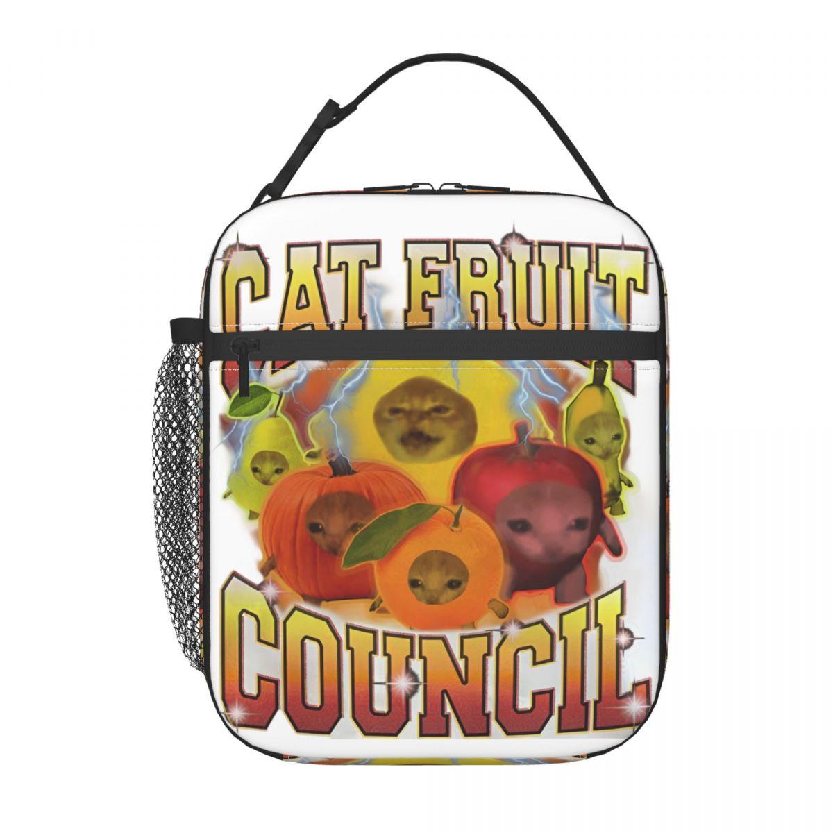 Cute Banana Cat Happy Anime Meme Merch Insulated Lunch Bag For School Food Container Portable Thermal Cooler Bento Box One Size