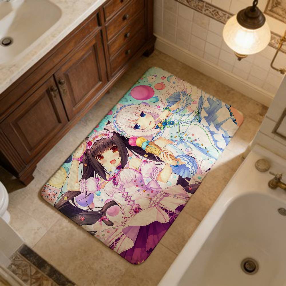 Anime Kawaii Girl Nekopara Door Mat Washable Non-Slip Living Room Sofa Chairs Area Mat Kitchen Doormat Area Rug