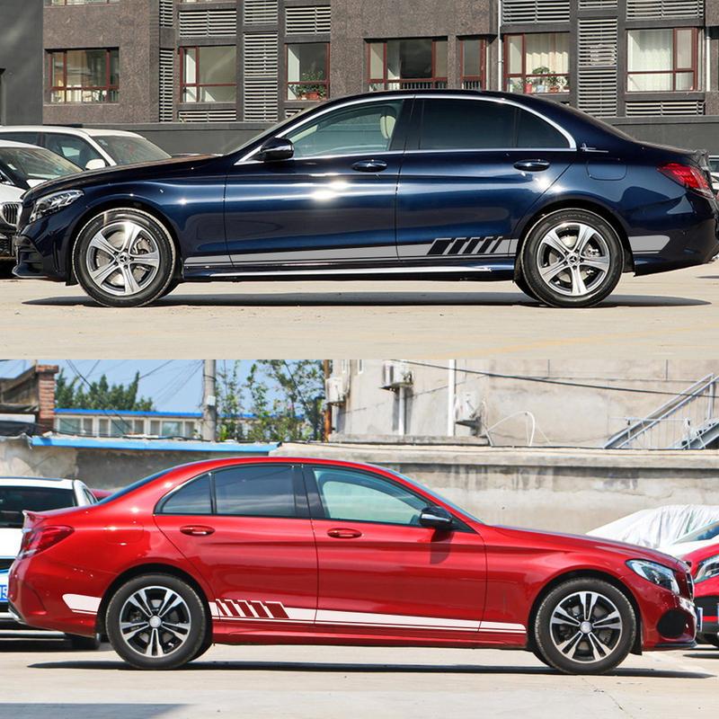 Car Stickers Auto Side Stripe DIY Decals for Mercedes Benz W205 W204 W203 C Class C180 C200 C300 C63 Coupe C43 Car Accessories