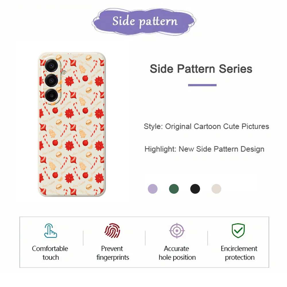 For Samsung Galaxy A17 5G Case Christmas Candy Pattern Printing Straight Edge TPU Phone Back Cover