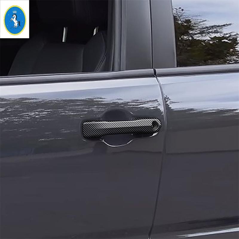 4PCS Carbon Fiber Car Styling Outside Car Door Pull Doorknob Handle Bowl Cover Trim ABS Accessories For Toyota Tacoma 2024 2025