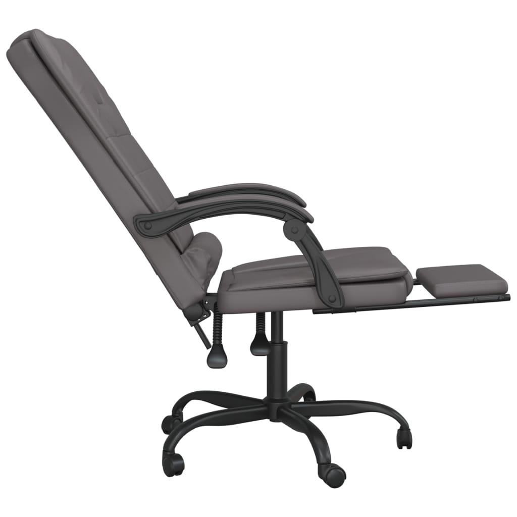 Vidaxl Foldable, Massage Office Chair, Grey, Faux Leather
