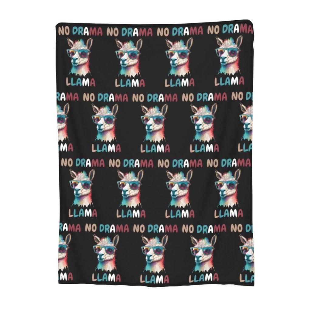 No Drama Llama  Blanket Soft Warm Flannel Throw Blanket Plush for Bed Living room Picnic Travel Home Couch