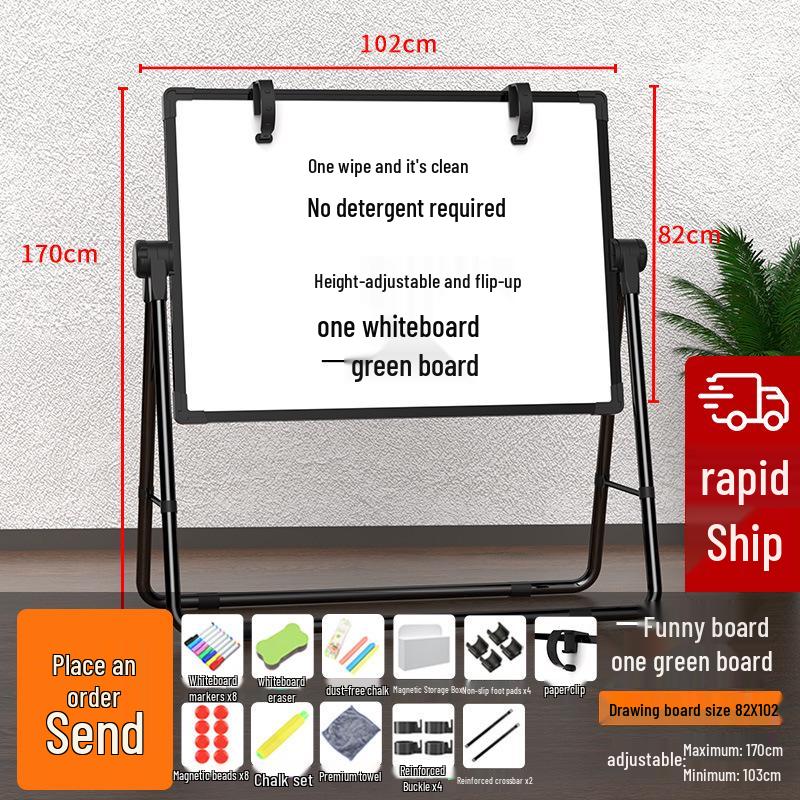 Foldable Double-Sided Magnetic Whiteboard with Mobile Stand for Home, Children's Teaching, and Conferences