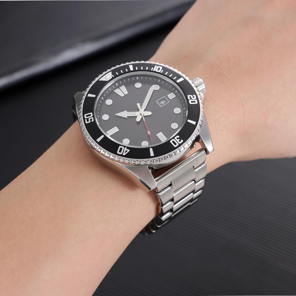 20mm 22mm Metall-Uhrenarmband Universelles Ersatz-Armband Doppeldruck-Faltschließe Schwarz Silber mit Werkzeug Uhrenzubehör