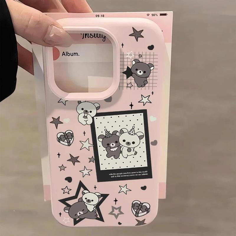 Star Easy Bear Applicable To iPhone17 Mobile Phone Case Apple 15/16Pro Liquid 13 Glutinous Rice 12 Large Holes 14 Women