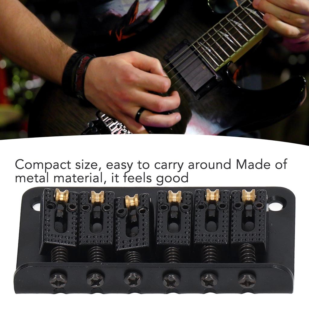 Hardtail Saddle Bridge 6 String 78mm Zinc Alloy Copper Electric Guitar Bridge for Replacement