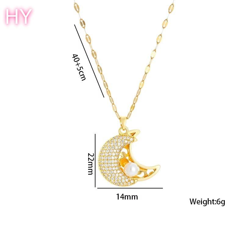 HY High Quality Stainless Steel 18k Gold  Heart Butterfly Clover Pendant Necklace Earring Wedding Luxury Fashion Jewelry Sets 40+5cm золотой