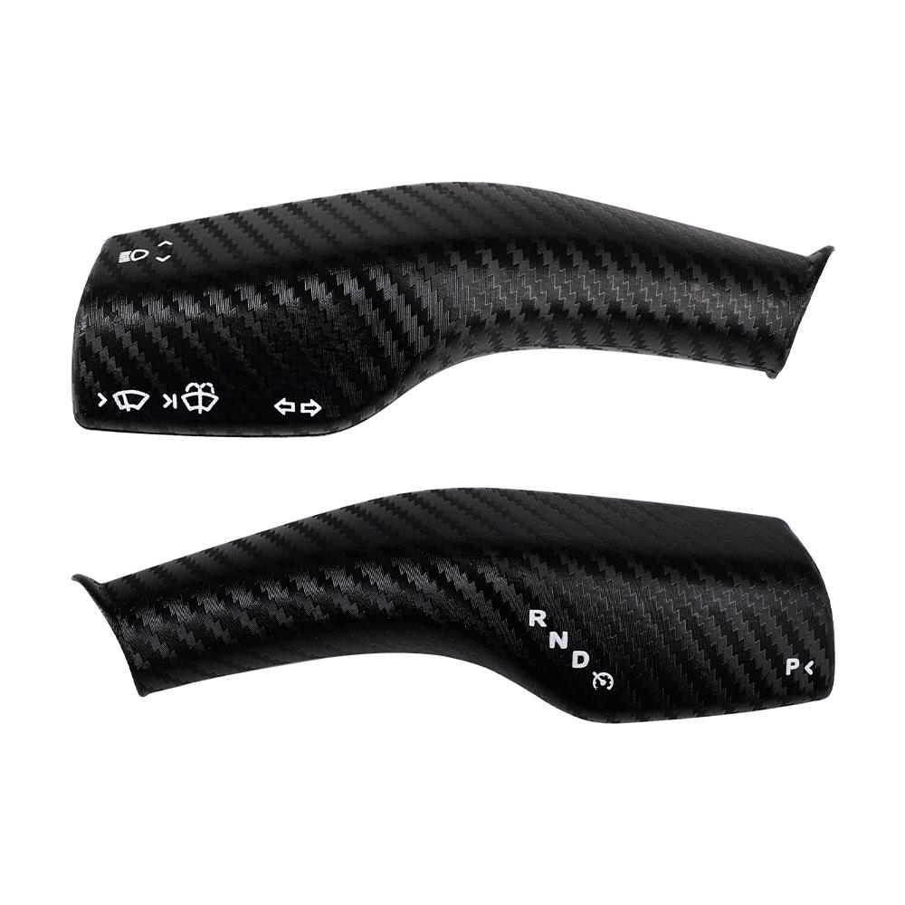 

IPENGEN 1 Pair Carbon Fiber Steering Wheel Whift Protection Cover For Tesla Model 3 Y ABS Car Column Shift Knob Cover Decor матовый черный
