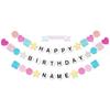 Pre-Strung Friendship Bracelet Happy Birthday Banner 6.6 Ft Glitter Birthday Banner Decorations for DIY Unique Name, Date