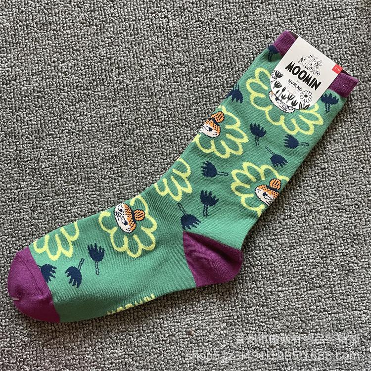 Calzini di Cotone alla Moda Moomin Cartone Animato a Metà Polpaccio - Stile Quattro Stagioni One Size (36-40)