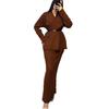  cross-border European and American autumn new cardigan temperament V-neck belt long-sleeved temperament hip-wrapped long skirt women's clothing
