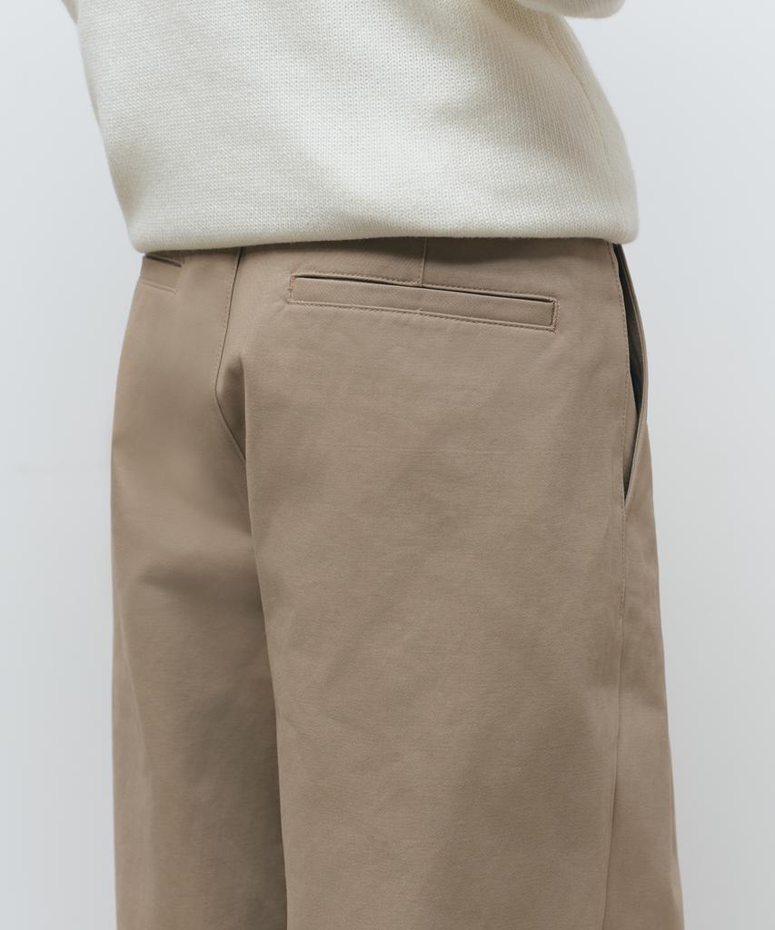 Musinsa Standard Brushed One-Pleat Wide Chino Pants [Beige]