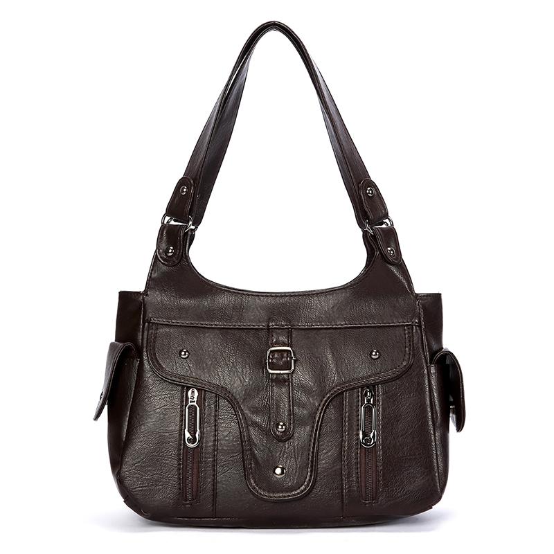 

Vintage Women s Hobo Bag Soft PU Leather Shoulder Bag Large Capacity Multi-pocket Casual Handbag with Adjustable Strap All-match Daily Commute Bag кавовий