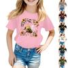 Kindermode Täglich Bedrucktes Rundhals Kurzarm Lässiges T-Shirt Top