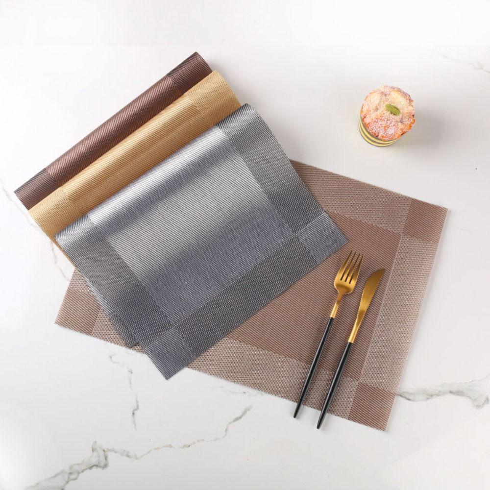 6pcs Heat-resistant Dining Table Mat Waterproof Bowl Pad Washable Party Placemat  Banquet