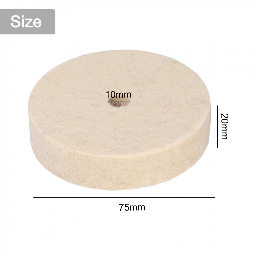75mm Wool buffing wheel Abrasive Felt Disc Pad Polisher Buffing Grinding