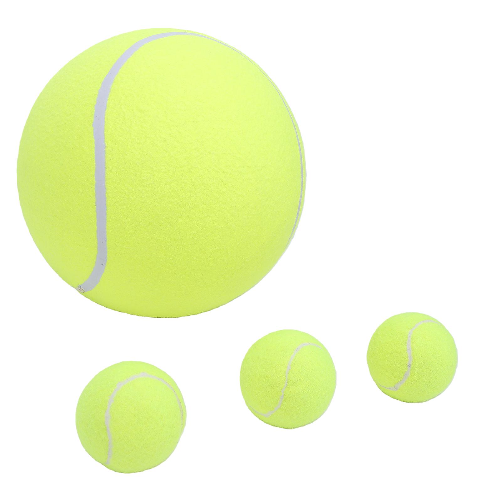 

Large Inflatable Dog Tennis with Pump Extra Large Pet Tennis Set Bright Yellow Green High Felt Outdoor Beach Garden Play Toy