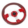 13in Universal Racing Steering Wheel Shockproof PU Leather Sport Style Steering Wheel for Vehicle with 6 Hole Hub