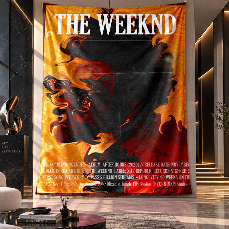 Wall Hanging Tapestry,The Weeknd Printed Fabric Backdrop For Dorm Room Party Decoration
