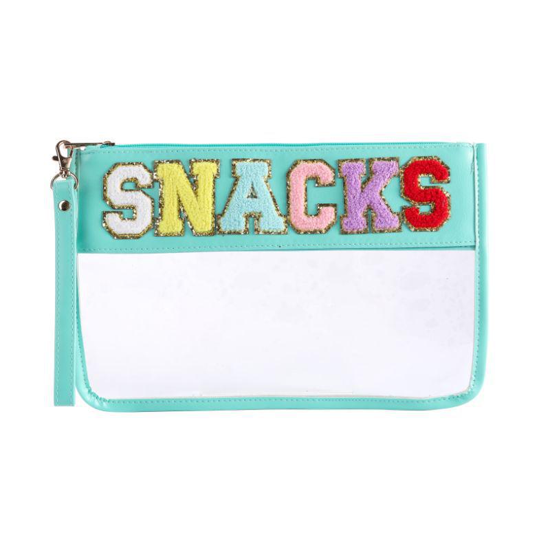 Waterproof PVC Makeup Bag with Embroidered Letter Patch - Large Capacity, Multi-functional for Toiletries & Coin Storage