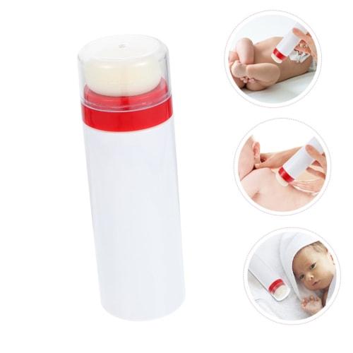 WATIIFUFU 2-Piece Infant Talcum Powder Bottle with Puff, Home Use Baby Powder Case, Large Capacity, Smooth Dispensing Design