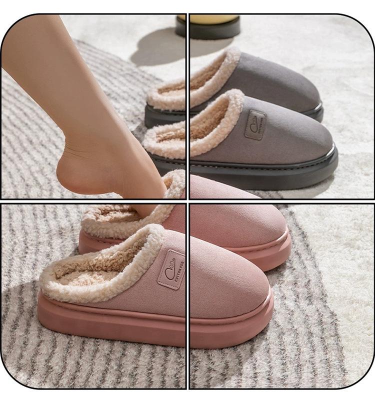 2025 New Stock: Men's & Women's Warm Postpartum Cotton Slippers - Closed-Heel, Autumn/Winter