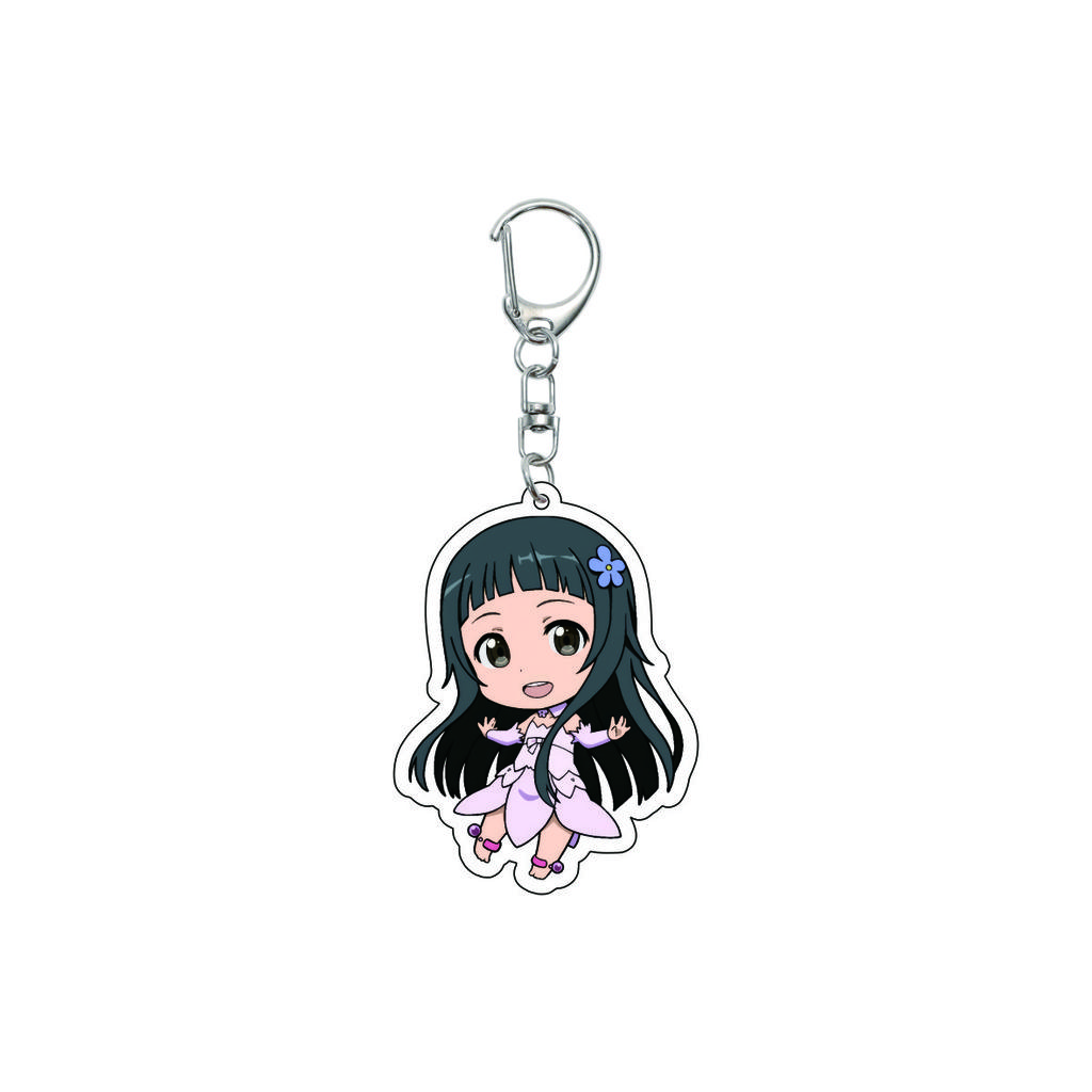 55MM Anime Sword Art Online Keychain Alice Synthesis Kirigaya Kazuto Yuuki Asuna Key Chain Acrylic Model Plate Christmas Gifts