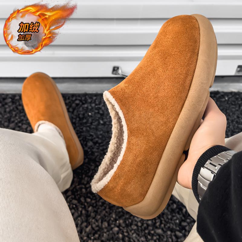Cotton slippers, new winter velvet warm and non-slip thick-soled bag head Birken small potato cotton shoes