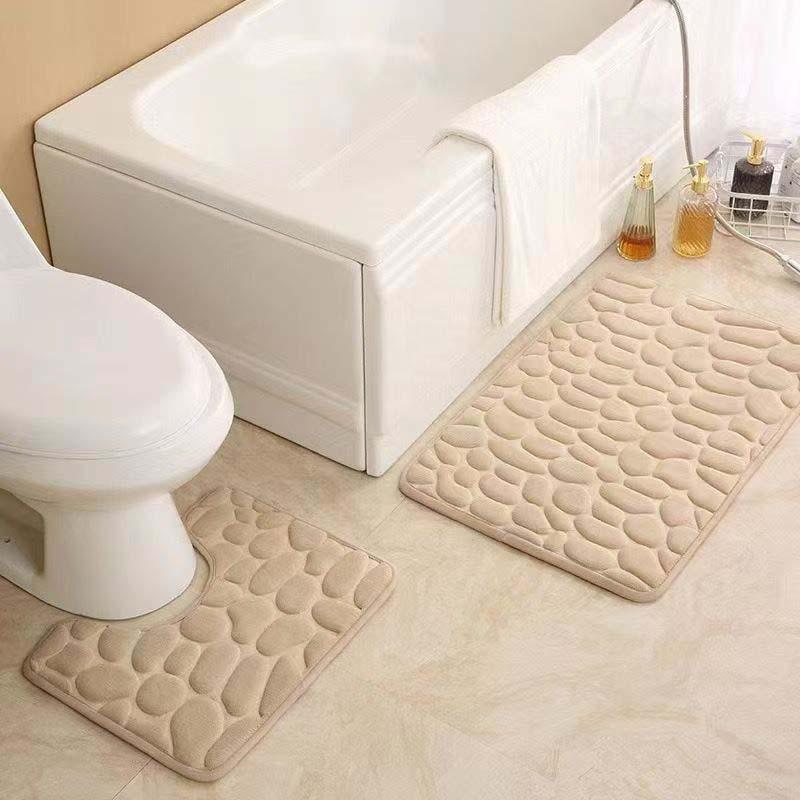 Covoraș de baie din fleece de corali anti-alunecare - Ușor de curățat, Culoare solidă