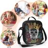 Bunte Zuckerschädel Rosenblätter Isolierte Lunchtasche für Schule Arbeit Picknick Lunchbox Behälter für Erwachsene Wiederverwendbare Kühltasche