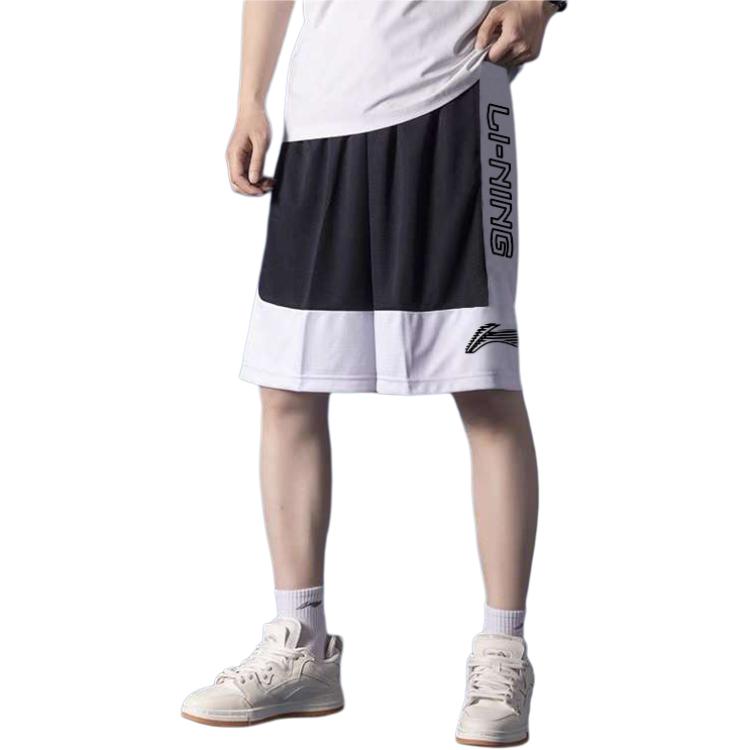 Li Ning Basketball Series Sports Quick-Dry Breathable Casual Shorts Men shorts White YAPT017-1
