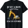 Just A Boy Who Loves Excavators Construction Vehicle Lover T-Shirt
