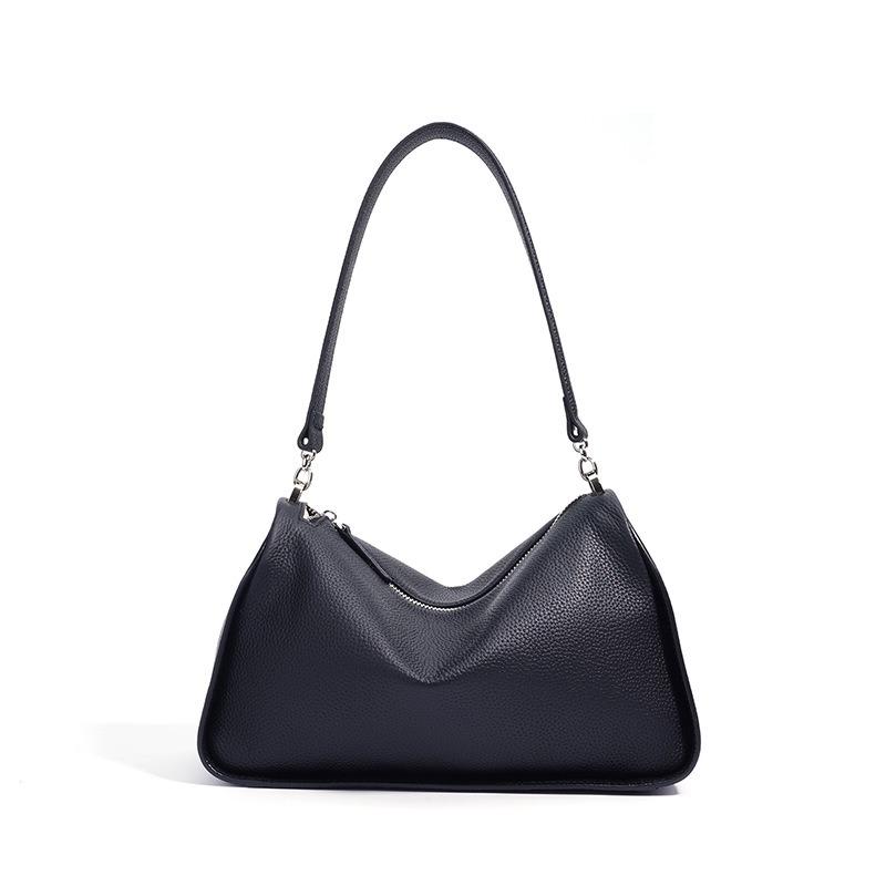 Bag women's new first-layer cowhide crossbody pillow bag women's niche commuting high-end simple leather shoulder bag