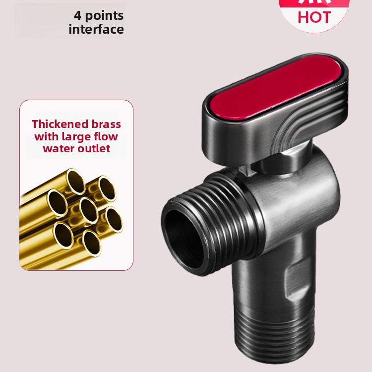 

Смесители для раковины в ванной комнате Угловой запорный клапан с черной отделкой из латуни G1/2 Запорный клапан для ванной комнаты Туалет Биде Душ Водопроводный кран