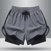 Men's Quick-Dry Swim Trunks: Flat-Leg, Double-Layer, Anti-Exposure Shorts