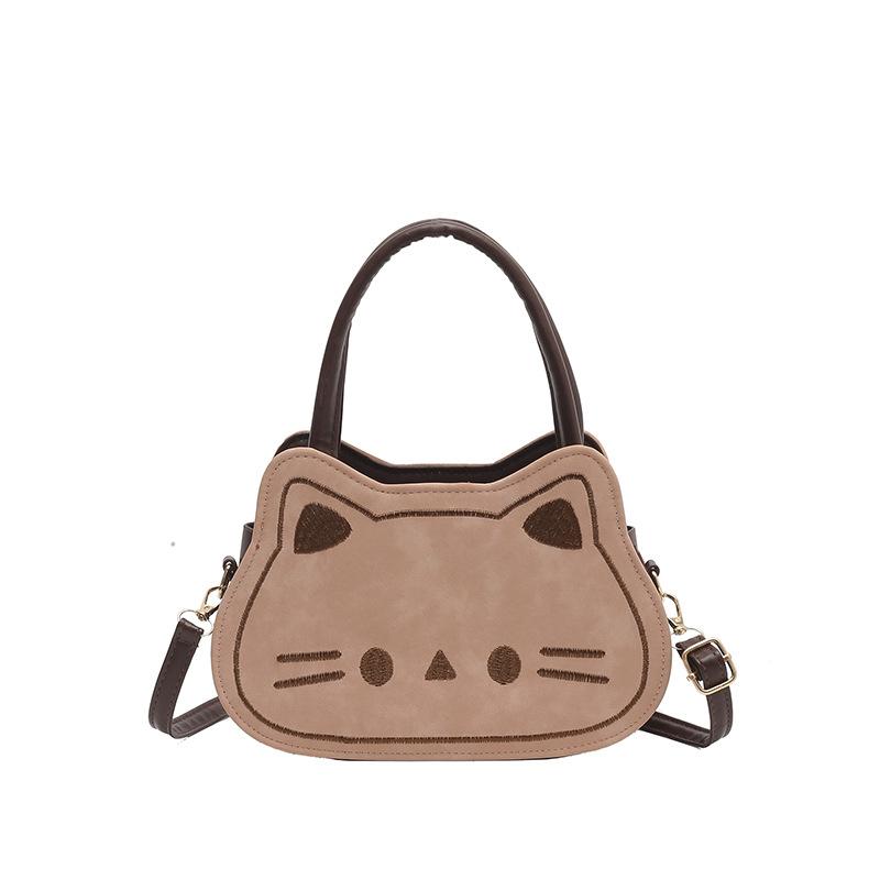 

New cute cat, small texture, fashionable and versatile trend, simple and highend girl single shoulder messenger handbag розовый