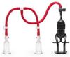 Tit Up Double Cup Breast Pumps Red - KINKgear - Nipple Clamps