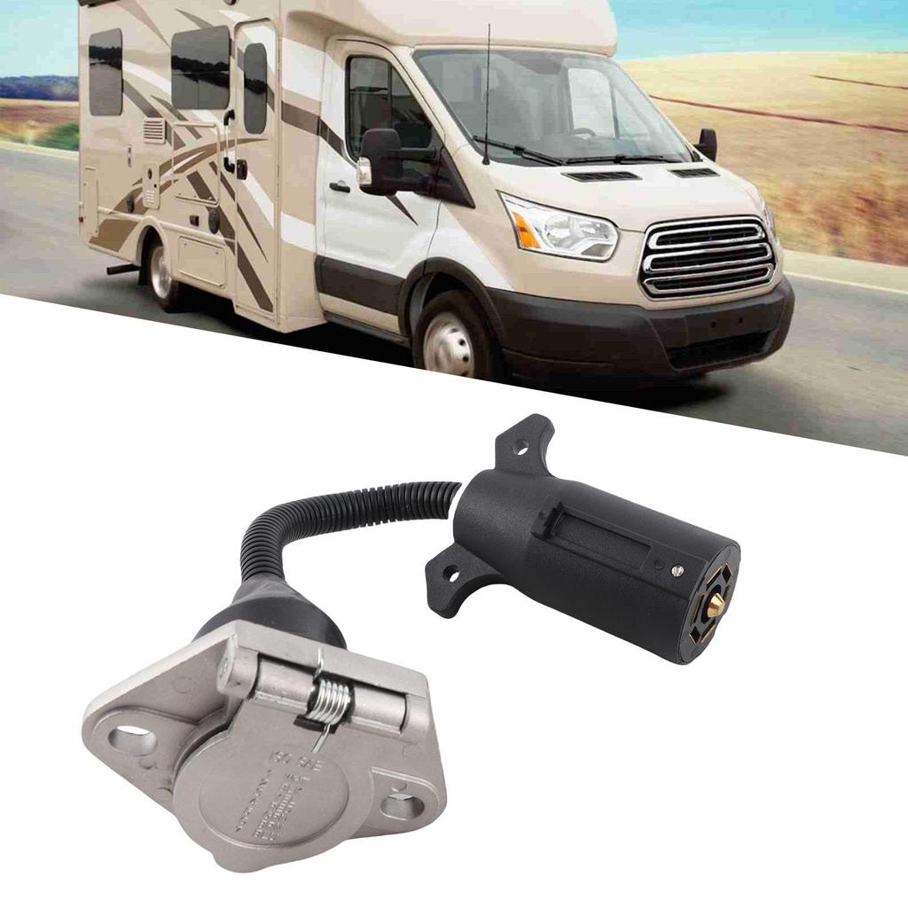 VGEBY Trailer Socket Trailer Adapter Cord 7 Flat Pin To 7 Round Pin Connector