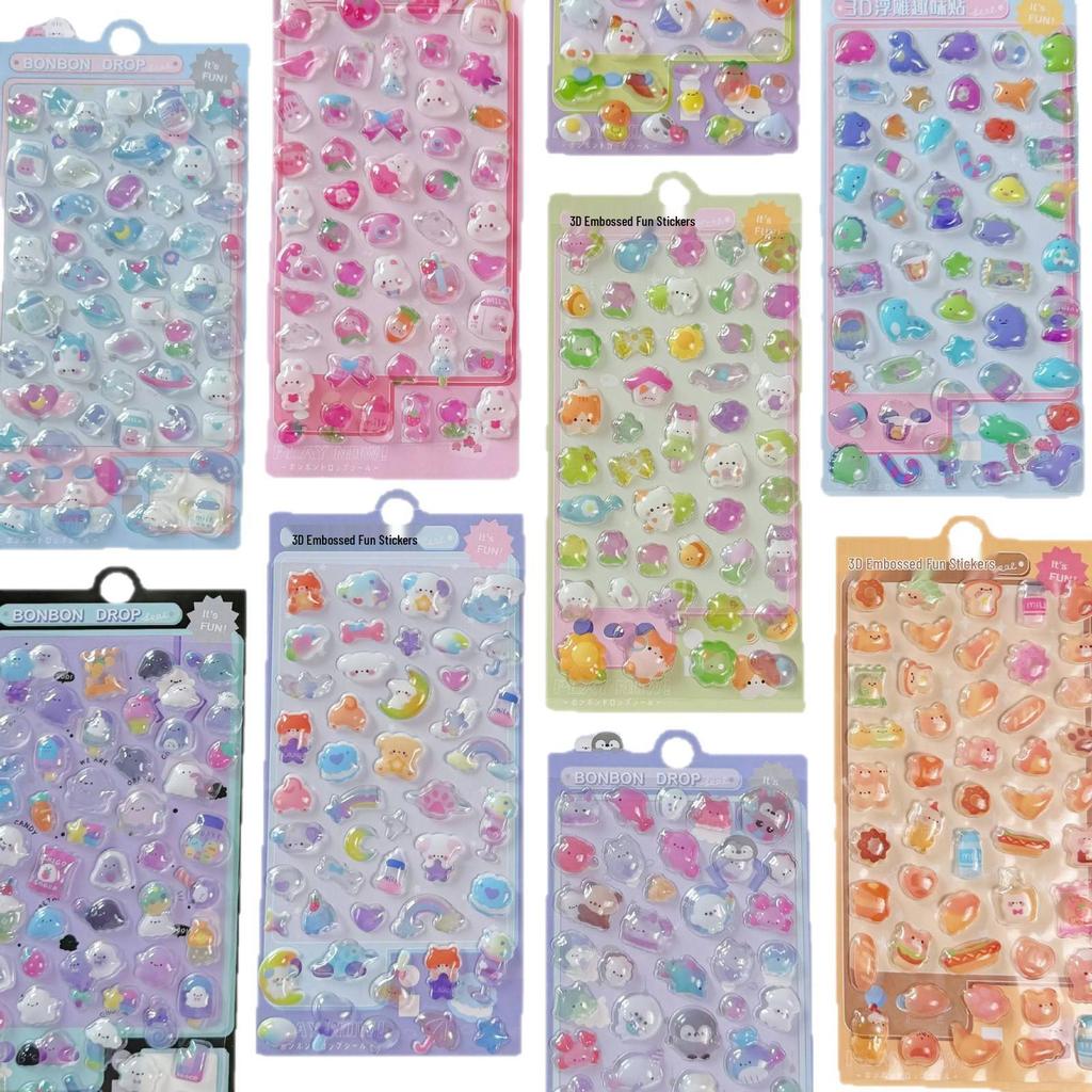 3D Cartoon Animal Epoxy Stickers for Kids and Girls Reward