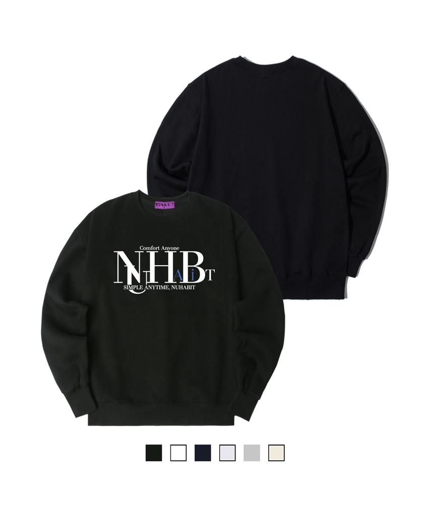 NUHABIT N/H Identity Logo Oversized Fleece-Lined Sweatshirt (Gom4-4Nh1223)