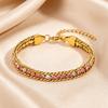 Women's Titanium Steel Multi-color Zircon Bracelet - Luxurious, Versatile, and Fade-resistant