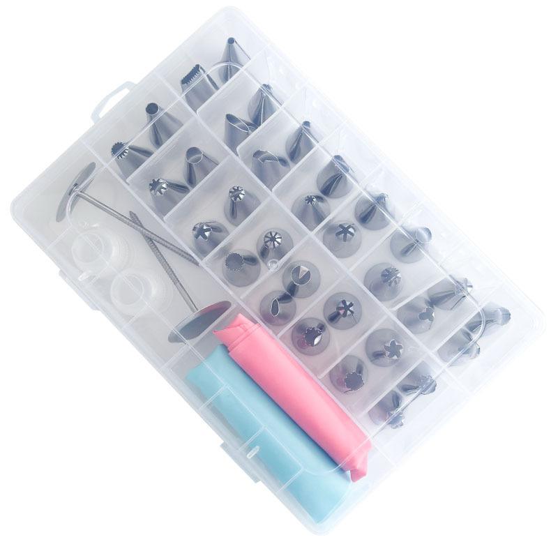 Stainless Steel Decorating Nozzle Bag Boxed Bean Cookie Puff Squeezing Nozzle Novice Diy Cream Cake Decorating Tool