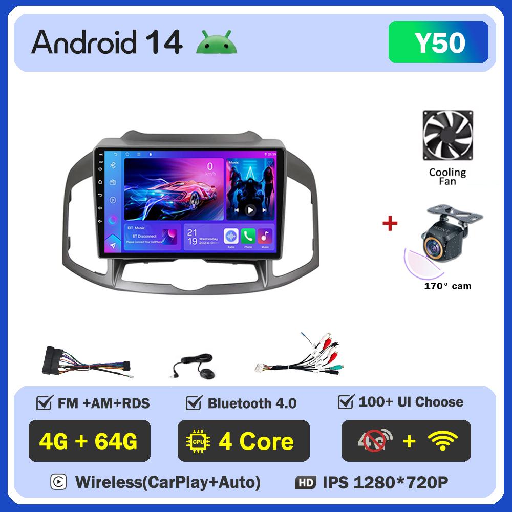 Android 14 For Chevrolet Captiva 1 2011 - 2016 Stereo Head Unit Mirror Link GPS Navigation Autoradio Gps Car Intelligent Systems