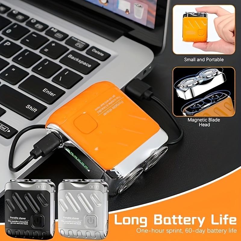 Bărbați Mini aparat de ras electric cu cap dublu impermeabil reîncărcabil aparat de ras de călătorie rotativ aparat de ras portabil păr barbă trimmer instrument