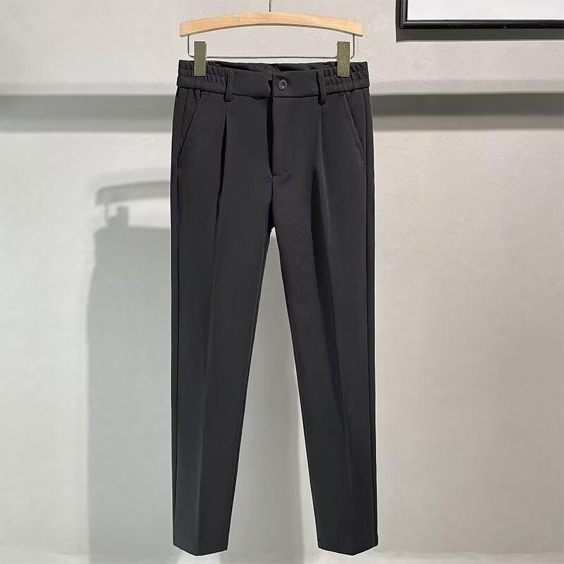 Suit Pants Nine-point Pants Men's Light Luxury Business Slim-fitting Trendy Pants Retractable Waist Casual Pants Trendy